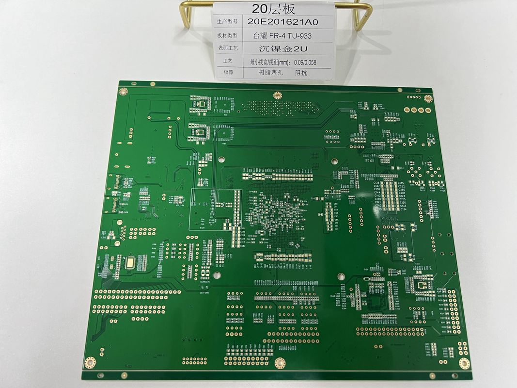 6-32 Lapisan HDI PCB Manufaktur dengan 0.25mm BGA dan Half Hole untuk Socket Lampu 20 Lapisan Tuc TU-933 PCB kecepatan tinggi