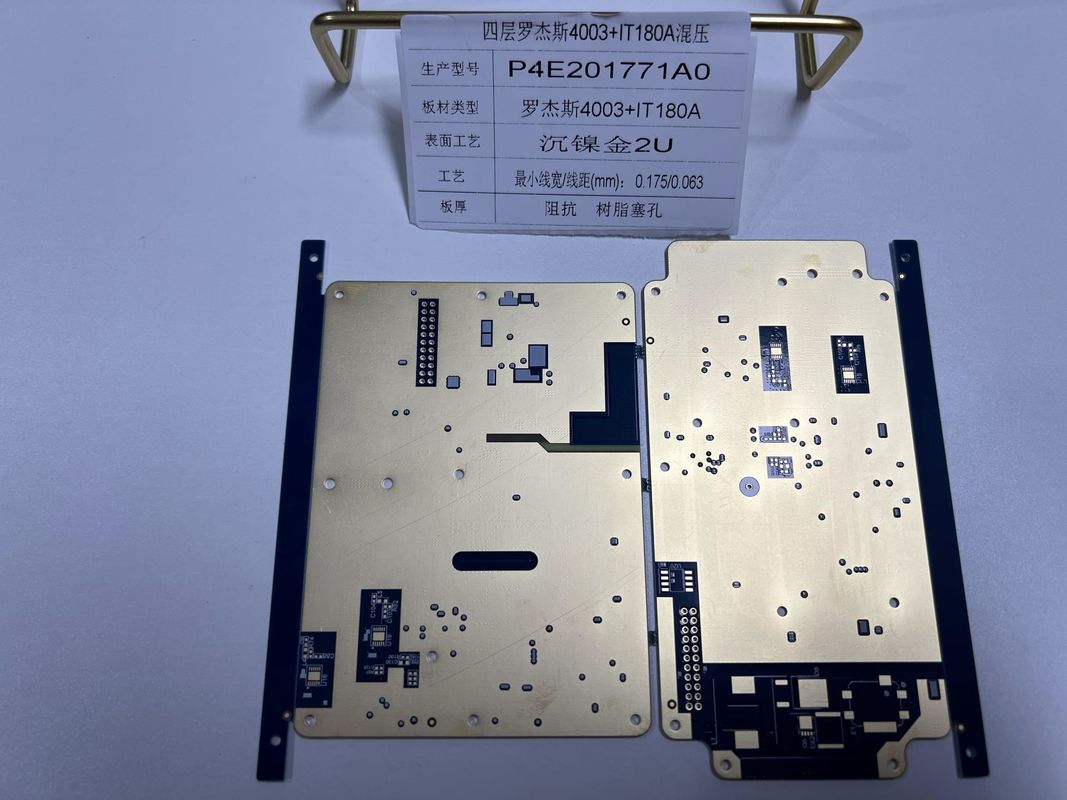 Rogers RO4003 + IT180 Campuran Rogers PCB Board 0.5-6oz Tembaga Immersion Gold Finish
