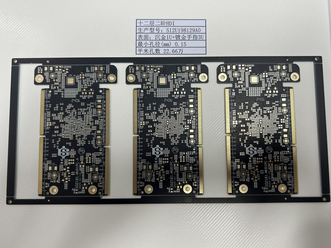 Ketebalan 0.4-3.2mm HDI PCB Board 6-32L Impedansi Kontrol 100% E pengujian