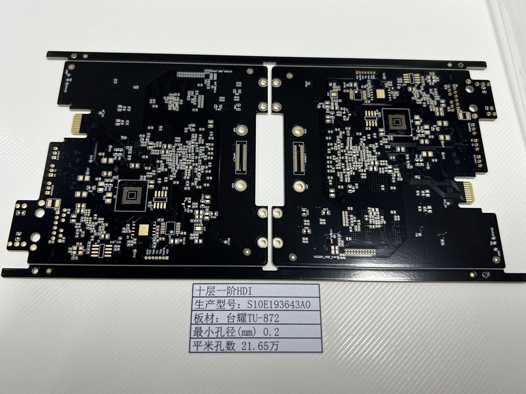 Lampu khusus Socket High Density Interconnector PCB Board 10 Lapisan Tuc TU-872 1+N+1 Goldfinger 30U