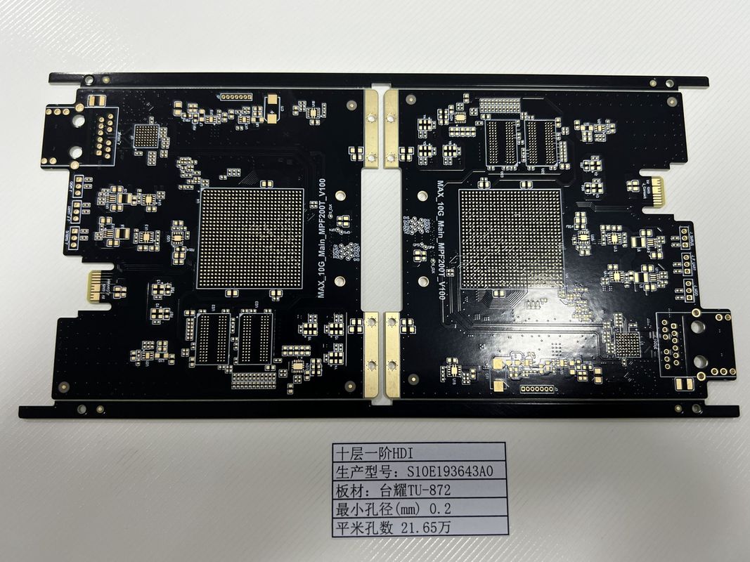 FR4 TU-872 PCB Kecepatan Tinggi 10 Lapisan 3/3Mil PCB 4L 1 N 1 HDI Board ENIG IP4452