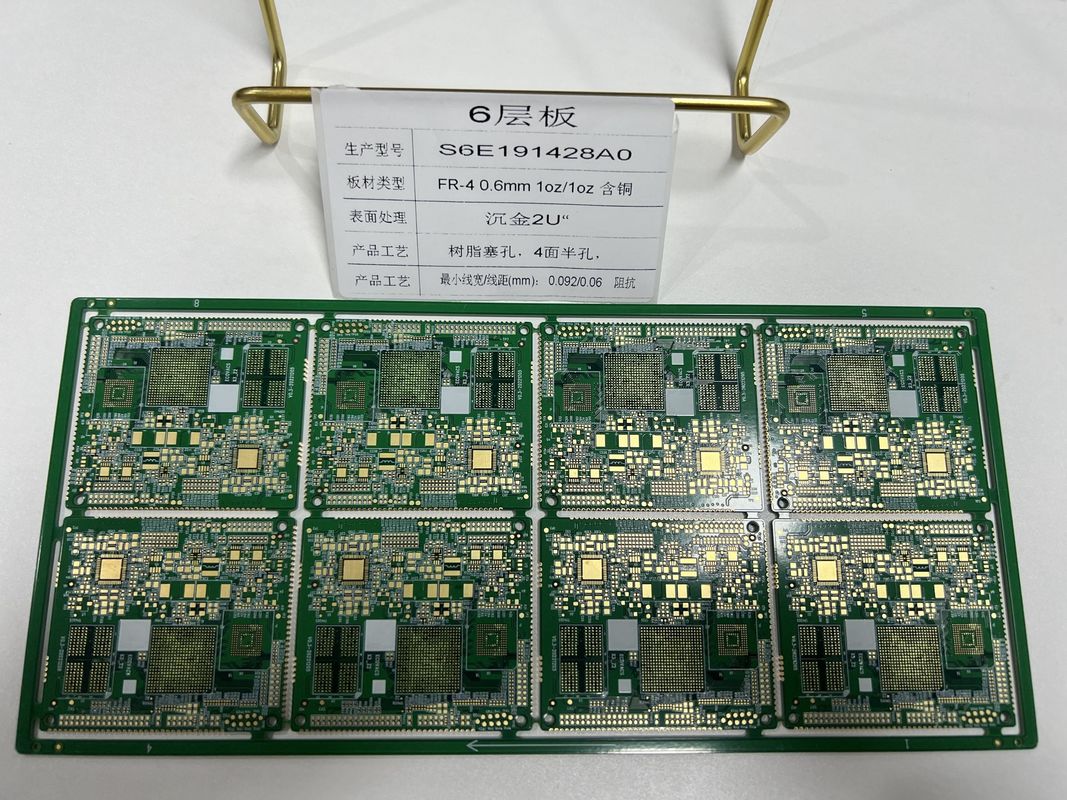 6 Lapisan Soket Lampu HDI Rigid Flex Pcb Half Hole 3/3Mil Pengendalian Impedansi