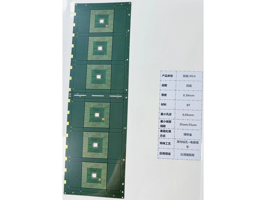 Hijau ENIG Surface Finish Keramik IC Substrate PCB Berlapis Ganda Dengan 0.1mm Trace