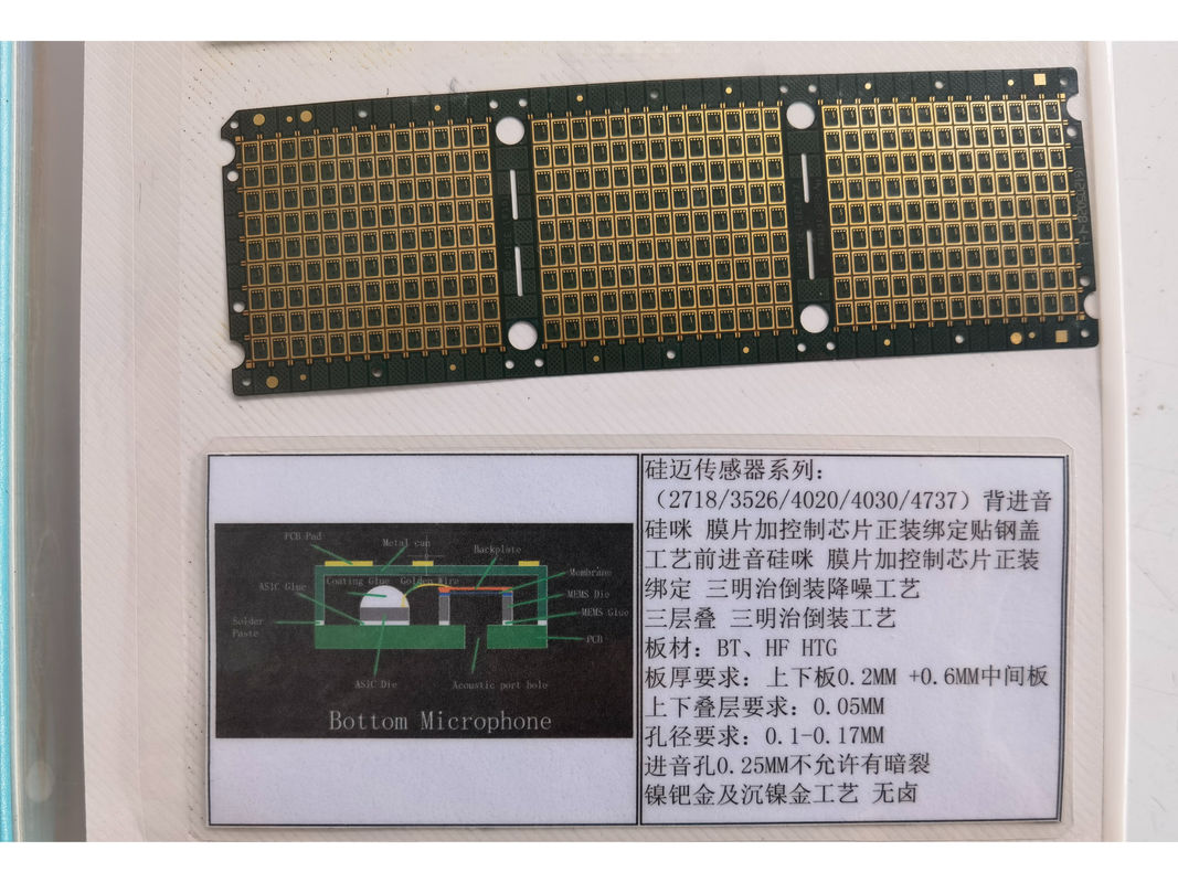 ENIG Permukaan Selesaikan IC Substrat PCB IC Papan sirkuit 0.2mm Bahan dasar BT HF HTG