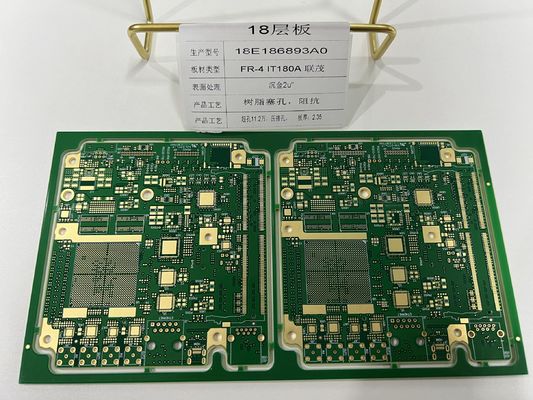 FR4 IT180 18Layers 3+N+3 HDI PCB Board prototipe Dengan Crimp Hole 3/3Mil Traces X RAY Diuji HDI quickturn ENIG